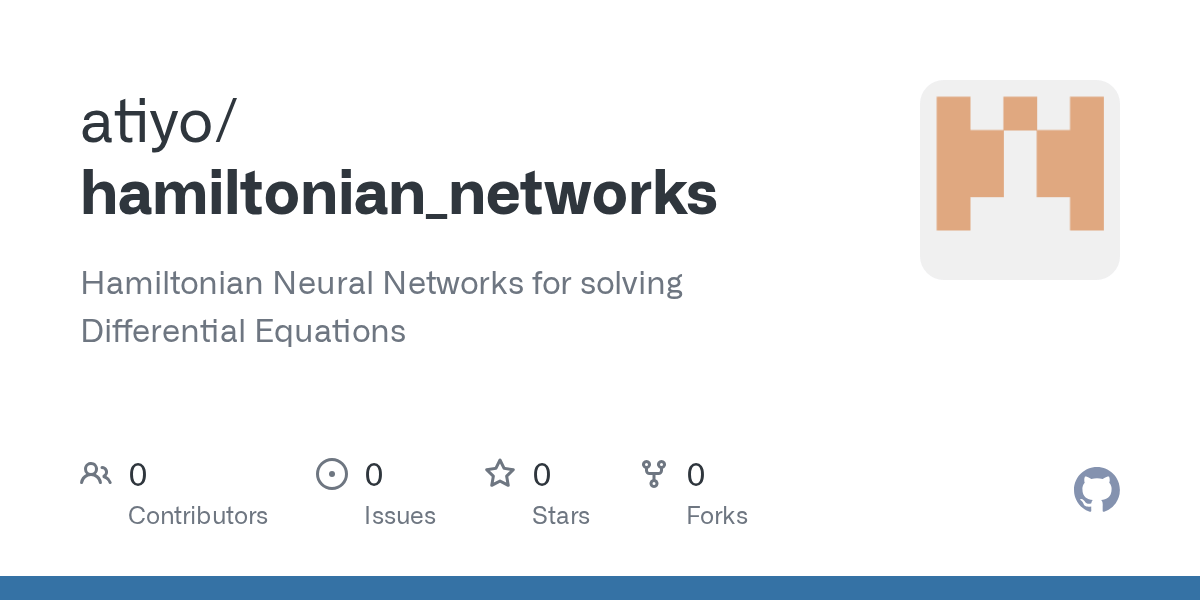 GitHub Hamiltonian Neural Networks for