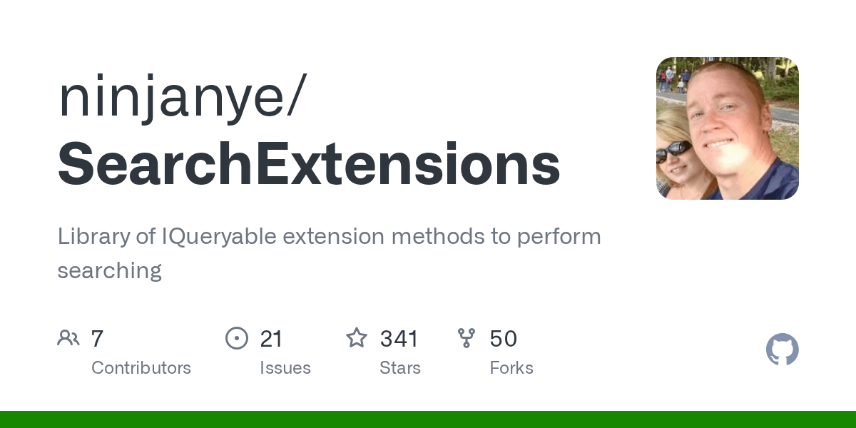 GitHub ninjanye/SearchExtensions Library of IQueryable extension