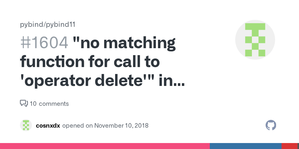 "no matching function for call to 'operator delete'" in projected