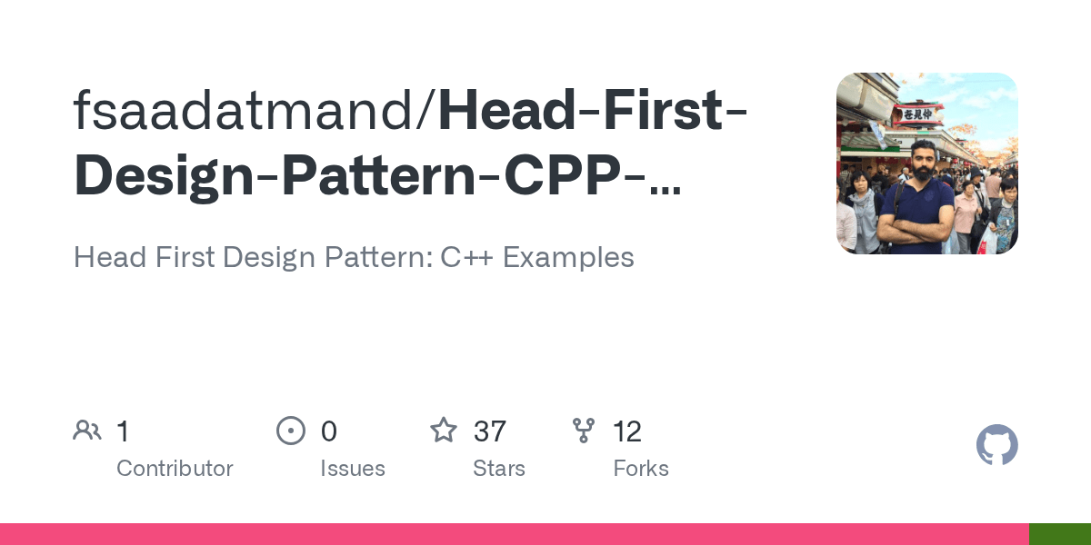 GitHub fsaadatmand/HeadFirstDesignPatternCPPExamples Head First