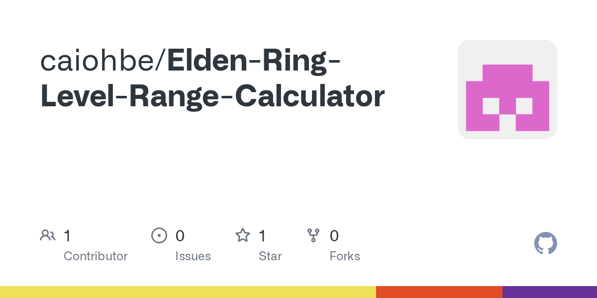 GitHub caiohbe/EldenRingLevelRangeCalculator