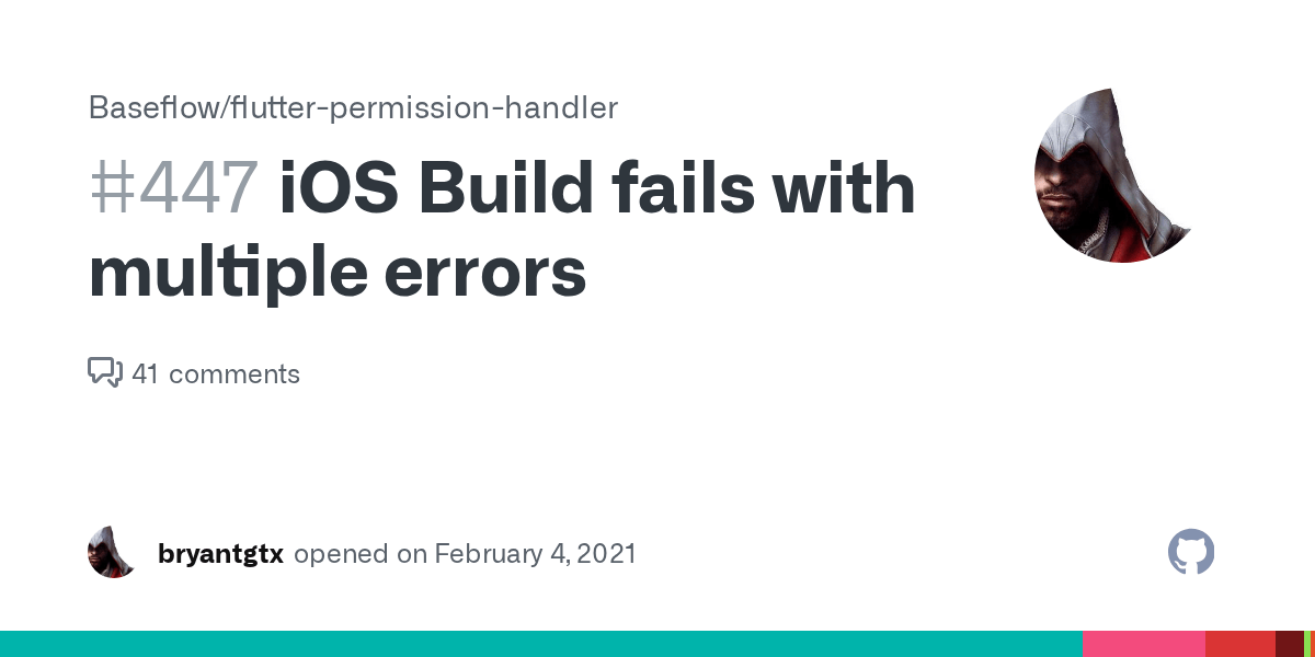 iOS Build fails with multiple errors · Issue 447 · Baseflow/flutter