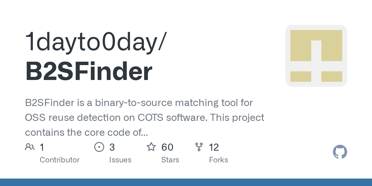 GitHub 1dayto0day/B2SFinder B2SFinder is a binarytosource matching