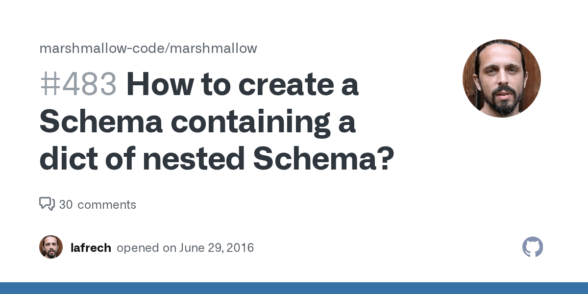 How to create a Schema containing a dict of nested Schema? · Issue 483