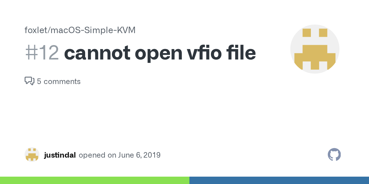 cannot open vfio file · Issue 12 · foxlet/macOSSimpleKVM · GitHub