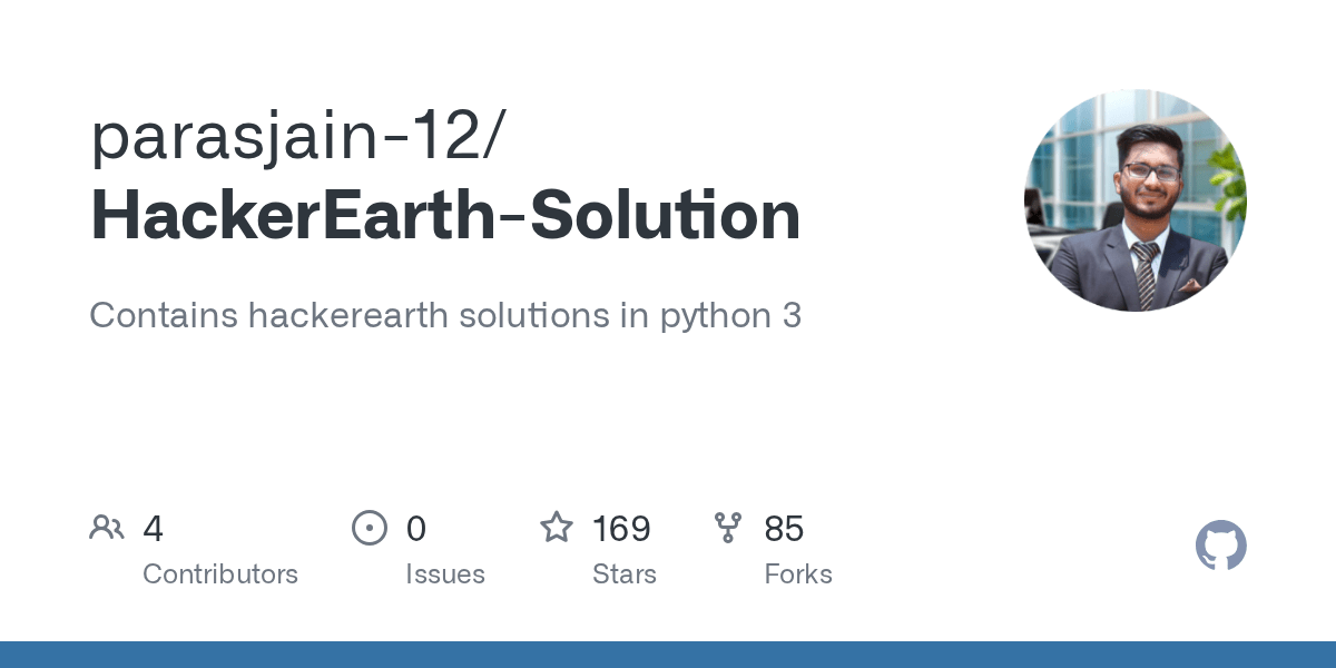 HackerEarthSolution/Easy one.py at master · parasjain12/HackerEarth