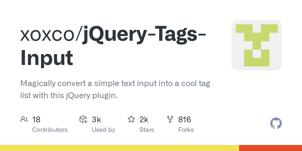 GitHub xoxco/jQueryTagsInput Magically convert a simple text input