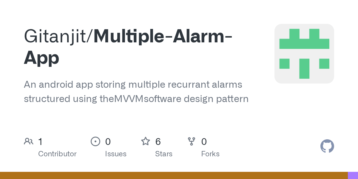 GitHub Gitanjit/MultipleAlarmApp An android app storing multiple