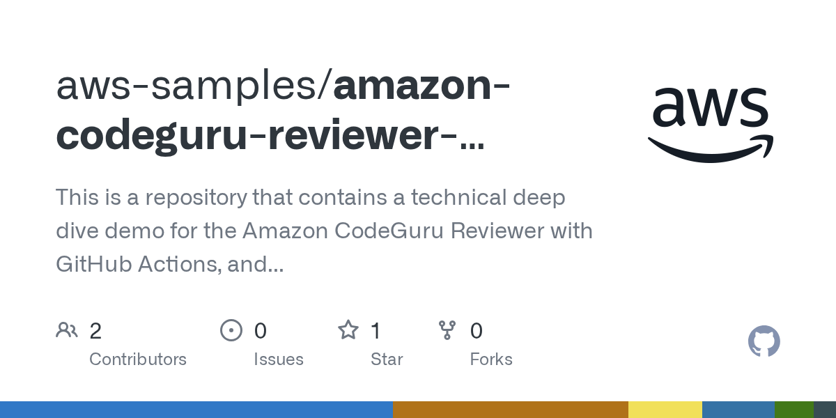 GitHub awssamples/amazoncodegurureviewergithubactionsshiftleft