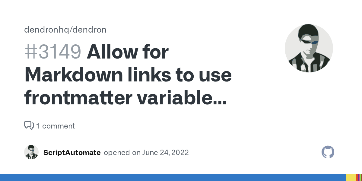 Allow for Markdown links to use frontmatter variable substitution for