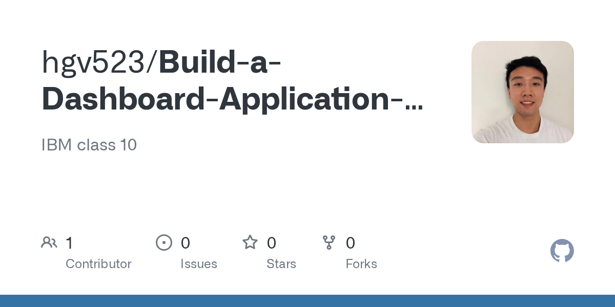 GitHub hgv523/BuildaDashboardApplicationwithPlotlyDash IBM