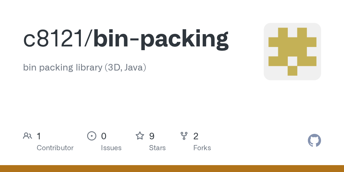 GitHub c8121/binpacking bin packing library (3D, Java)