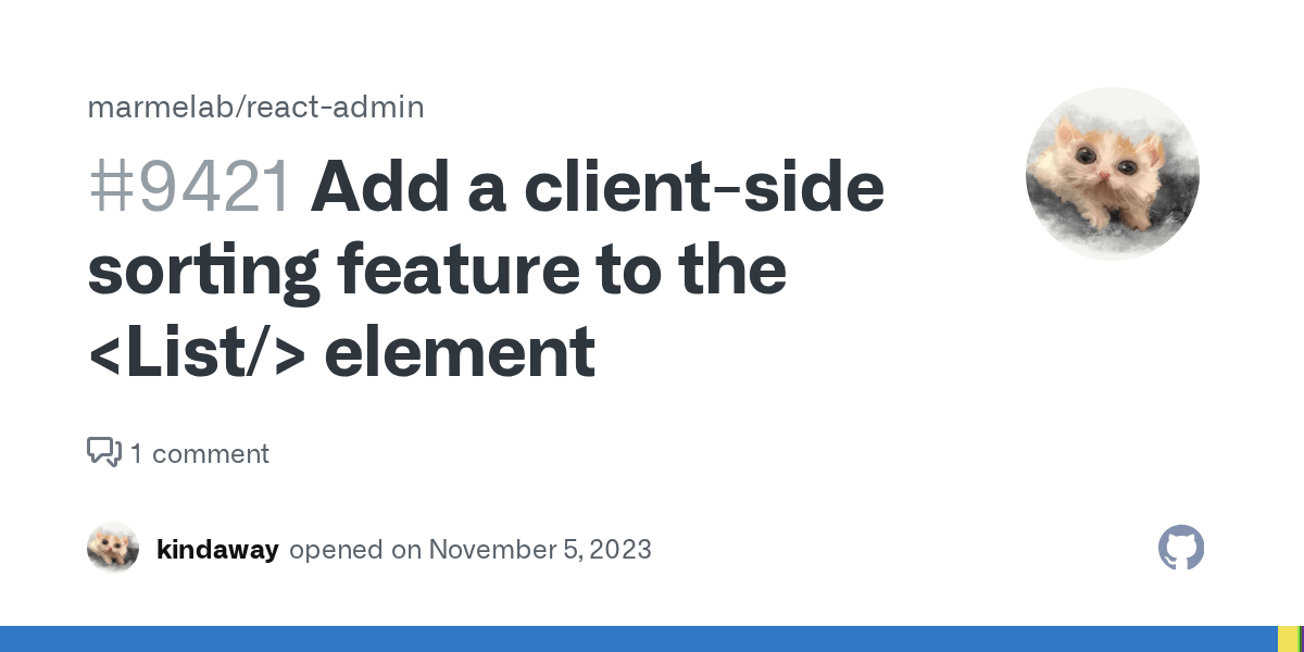 Add a clientside sorting feature to the element · Issue 9421