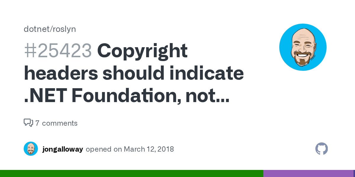 Copyright headers should indicate Foundation, not Microsoft, is