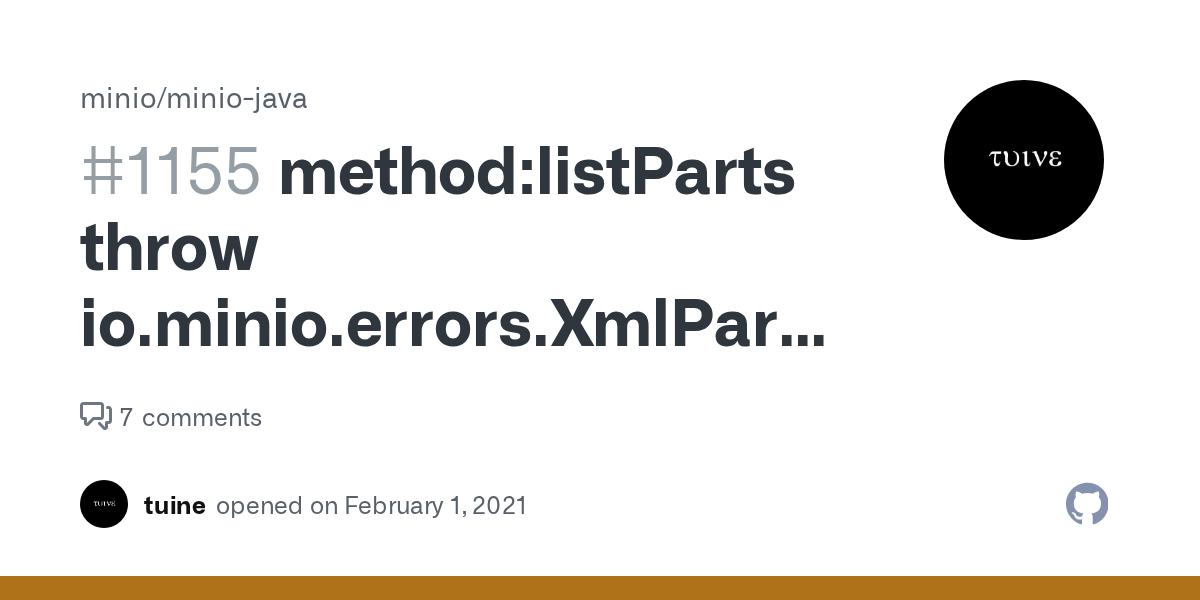 methodlistParts throw io.minio.errors.XmlParserException null at io