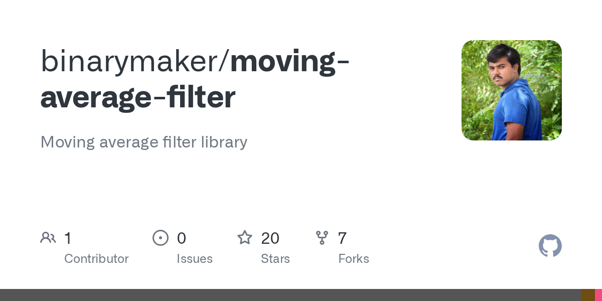 GitHub binarymaker/movingaveragefilter Moving average filter library