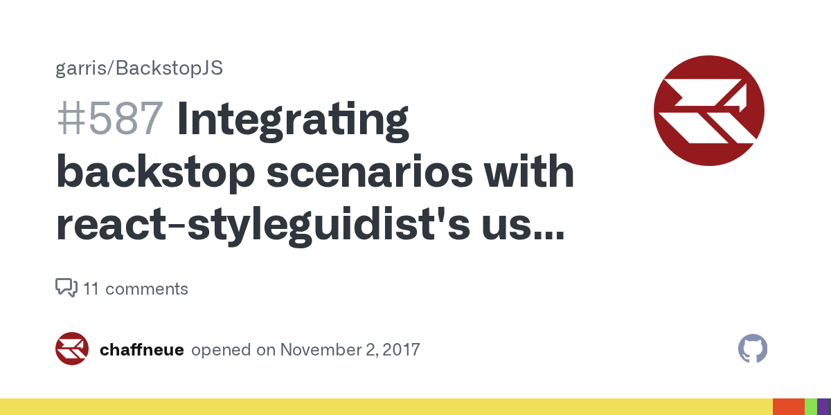 Integrating backstop scenarios with reactstyleguidist's use cases