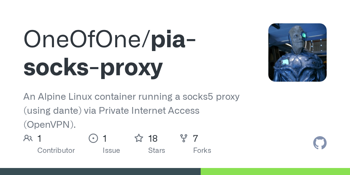 GitHub OneOfOne/piasocksproxy An Alpine Linux container running a socks5 proxy (using dante