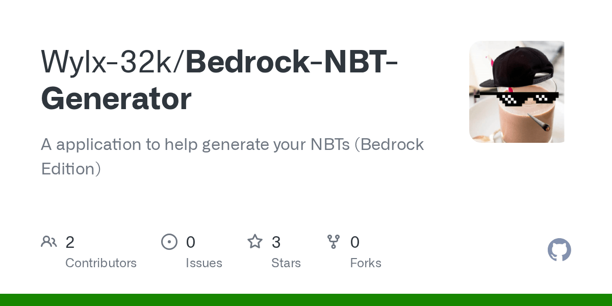 GitHub Wylx32k/BedrockNBTGenerator A application to help generate