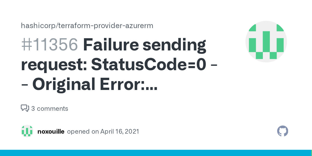 Failure sending request StatusCode=0 Original Error autorest/azure