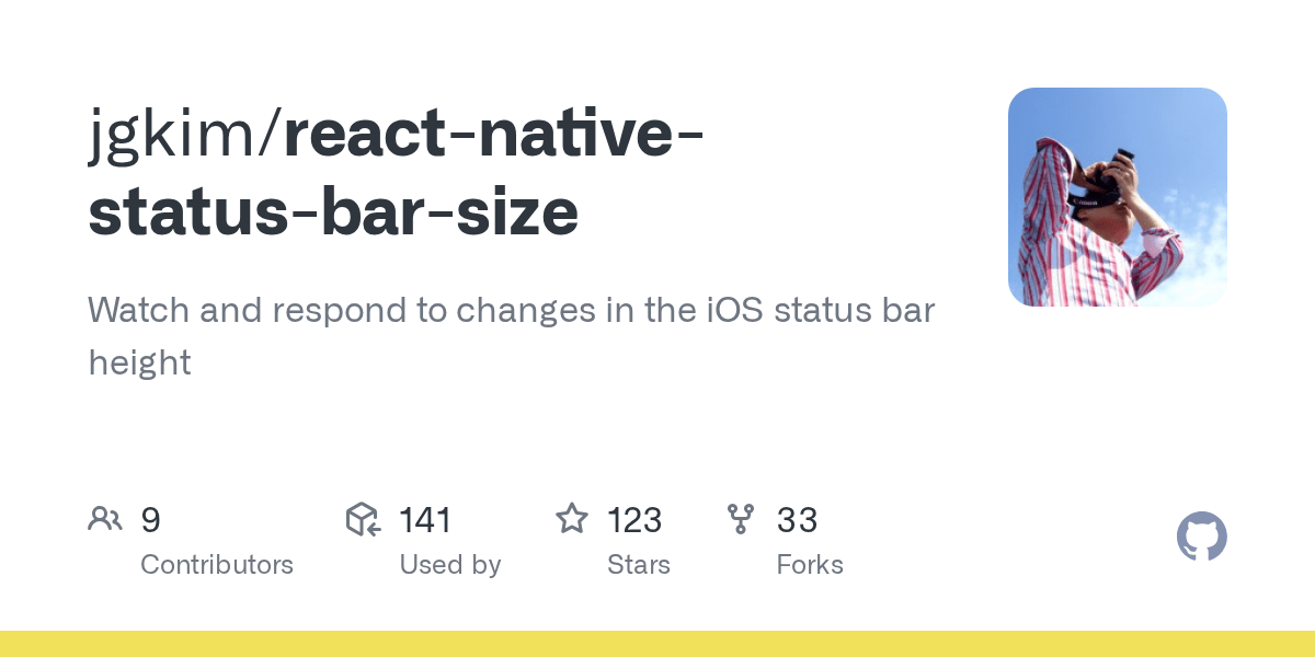 GitHub jgkim/reactnativestatusbarsize Watch and respond to