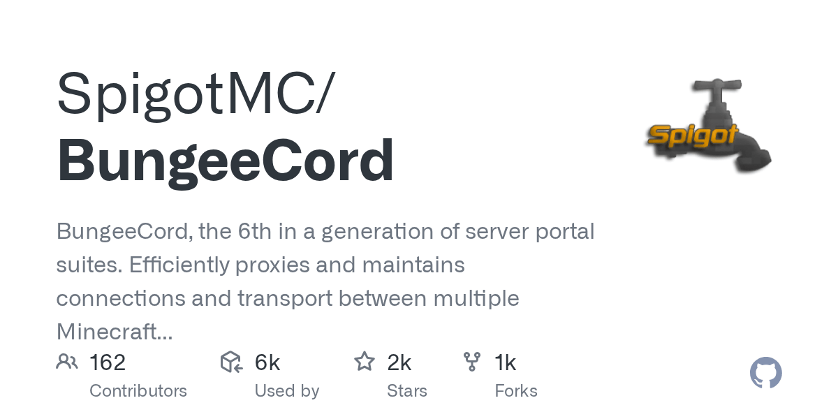 GitHub SpigotMC/BungeeCord BungeeCord, the 6th in a generation of
