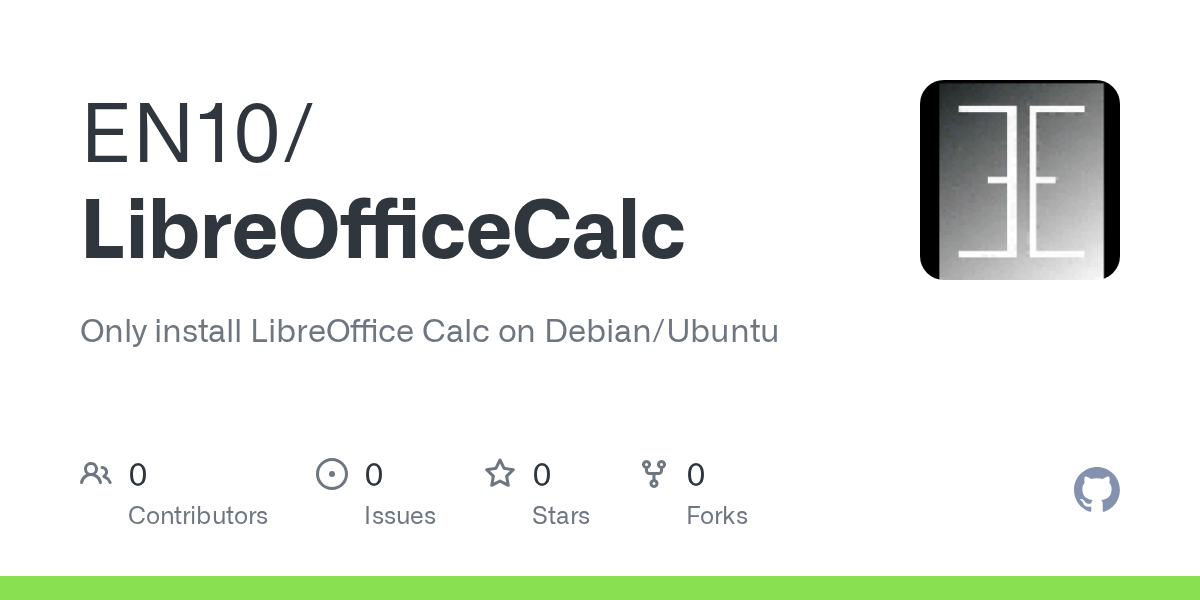 GitHub EN10/LibreOfficeCalc Only install LibreOffice Calc on Debian/Ubuntu