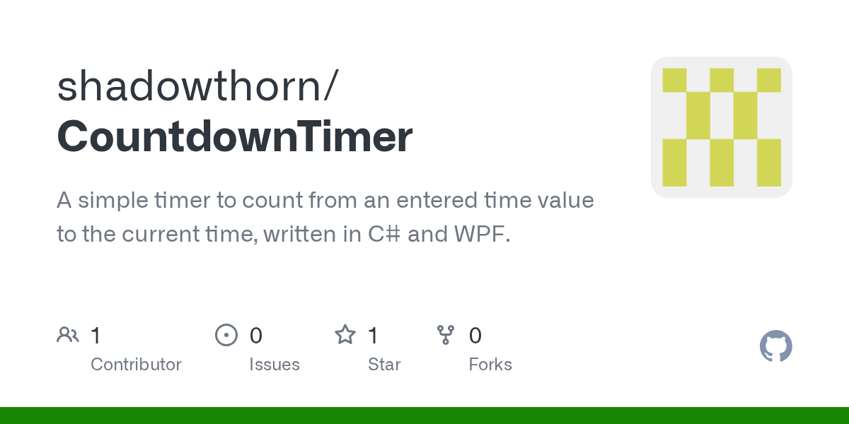 GitHub shadowthorn/CountdownTimer A simple timer to count from an
