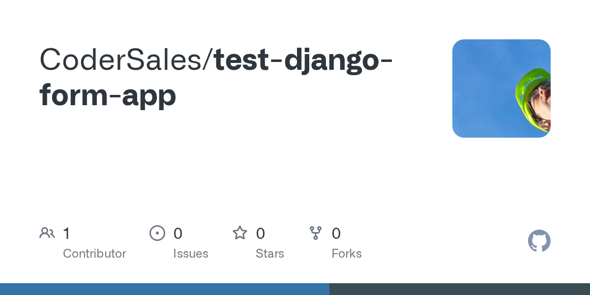 GitHub CoderSales/testdjangoformapp