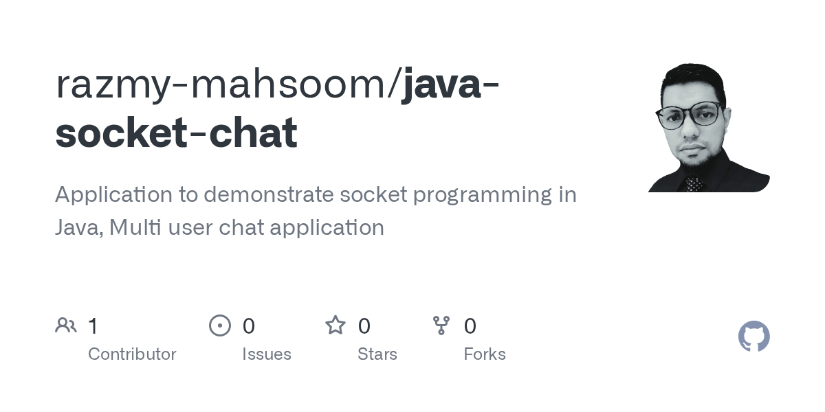GitHub razmymahsoom/javasocketchat Application to demonstrate
