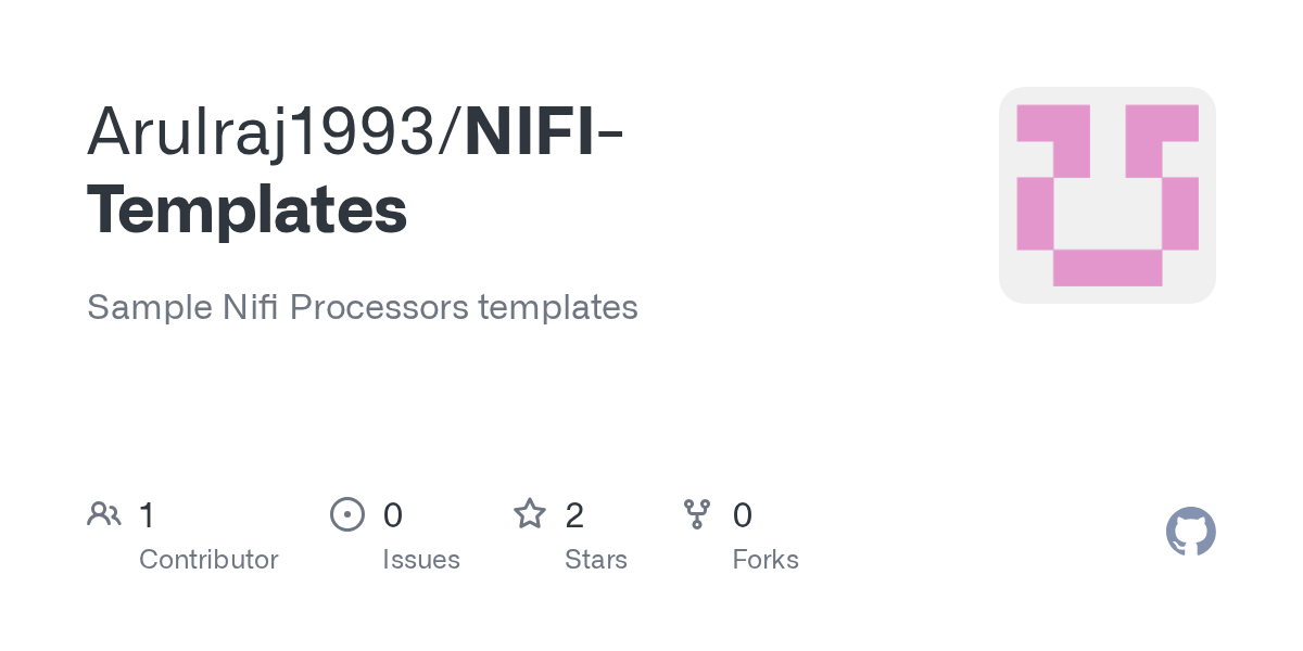 GitHub Arulraj1993/NIFITemplates Sample Nifi Processors templates