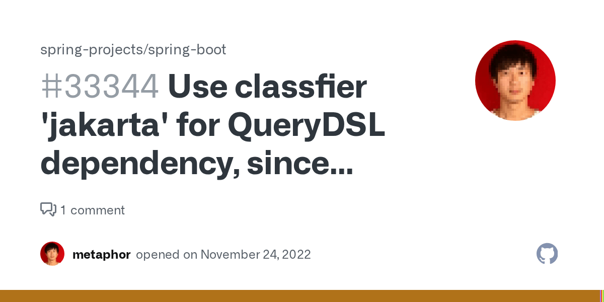 Use classfier 'jakarta' for QueryDSL dependency, since Spring Boot 3