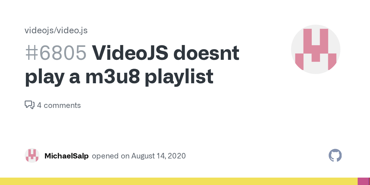 VideoJS doesnt play a m3u8 playlist · Issue 6805 · videojs/video.js