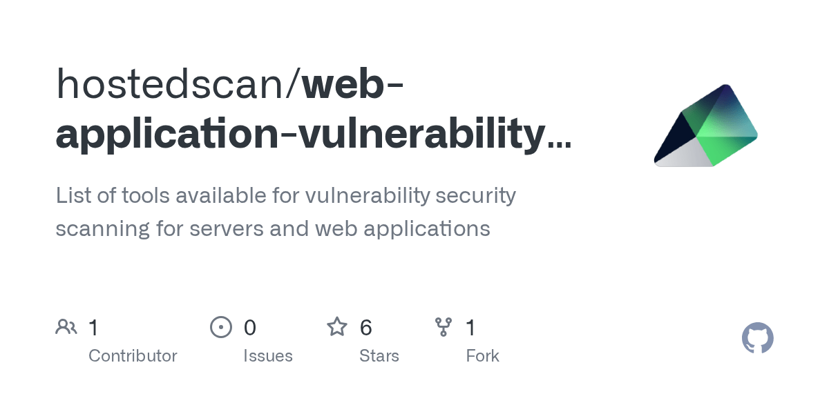 GitHub hostedscan/webapplicationvulnerabilityscannerslist List