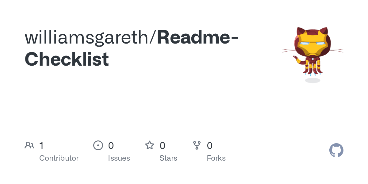 GitHub williamsgareth/ReadmeChecklist