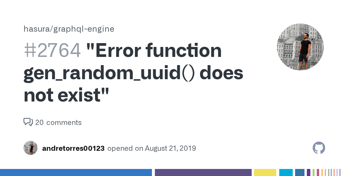 "Error function gen_random_uuid() does not exist" · Issue 2764