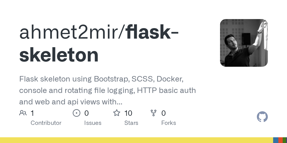 GitHub ahmet2mir/flaskskeleton Flask skeleton using Bootstrap, SCSS