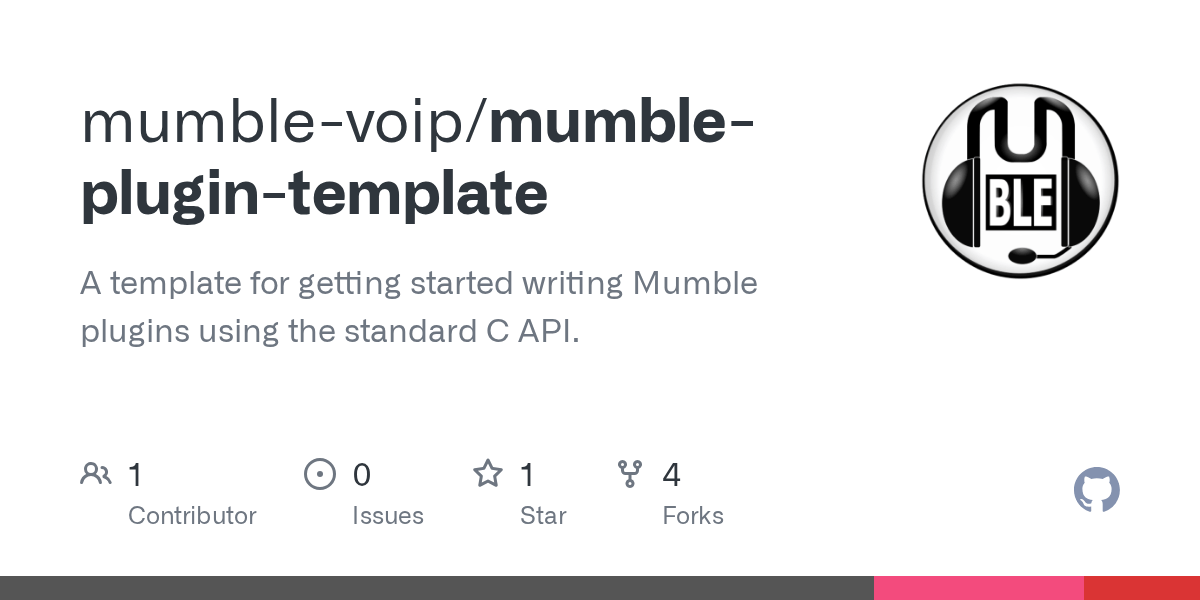 GitHub mumblevoip/mumbleplugintemplate A template for getting started writing Mumble