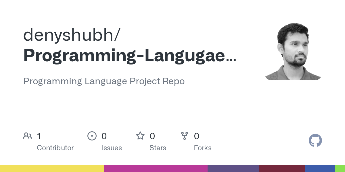 GitHub denyshubh/ProgrammingLangugaeProject Programming Language