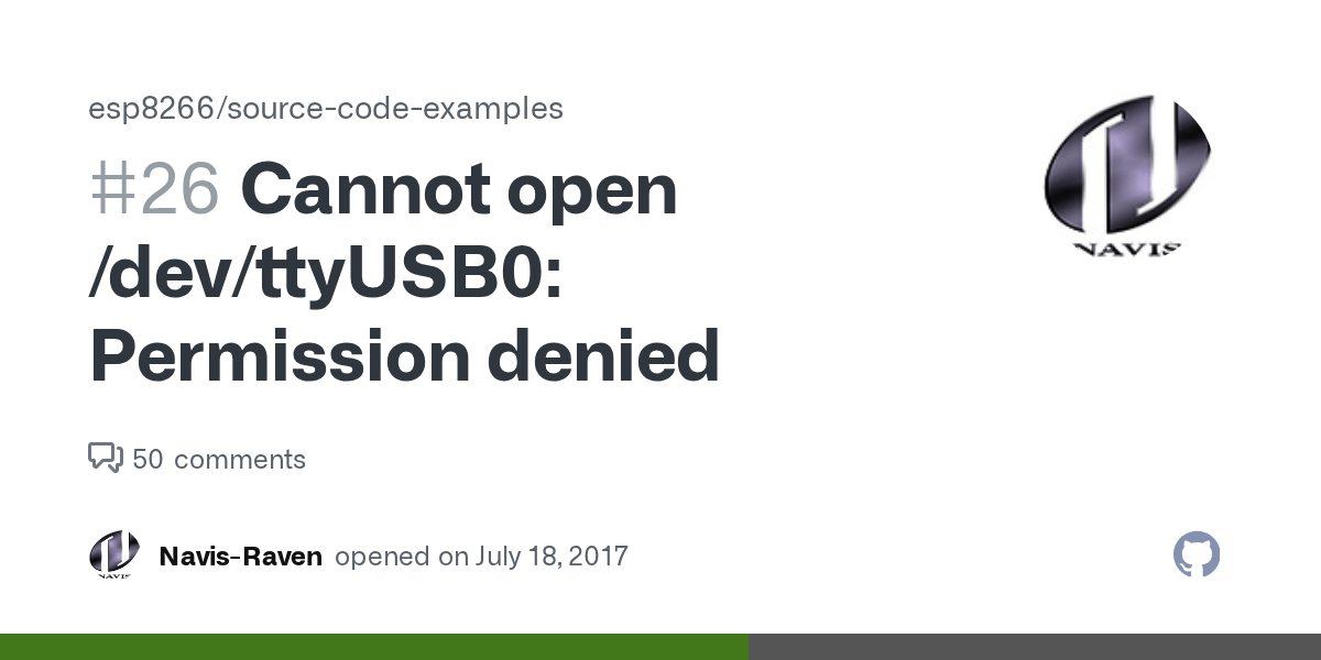 Cannot open /dev/ttyUSB0 Permission denied · Issue 26 · esp8266