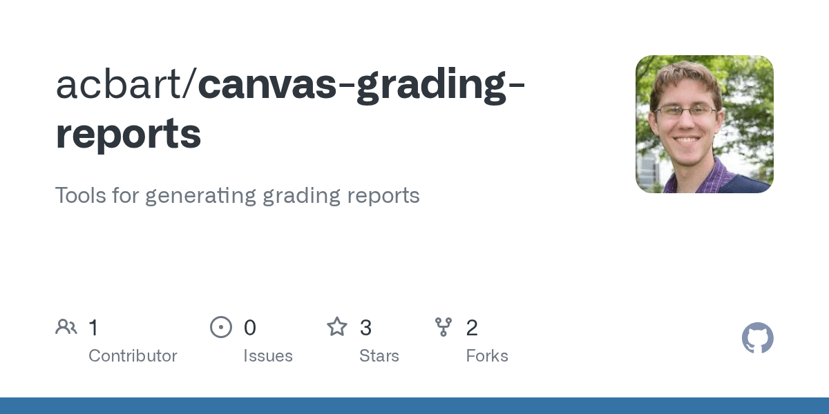 GitHub acbart/canvasgradingreports Tools for generating grading