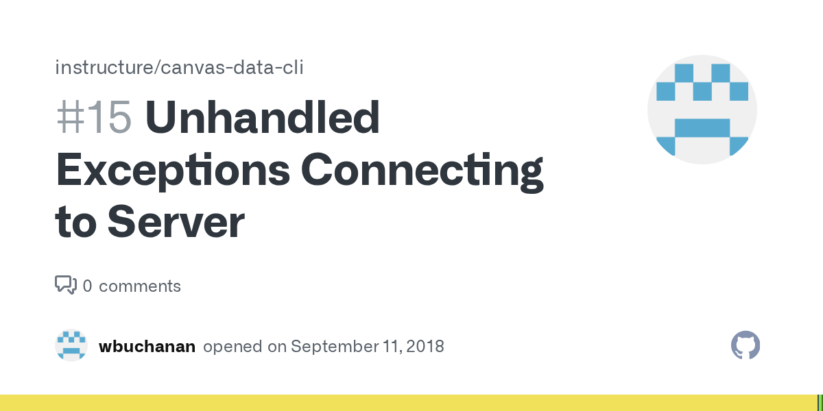Unhandled Exceptions Connecting to Server · Issue 15 · instructure