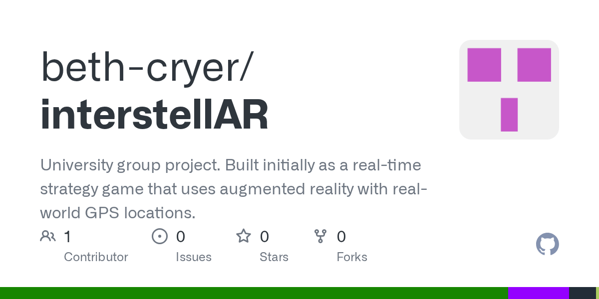 GitHub bethcryer/interstellAR University group project. Built