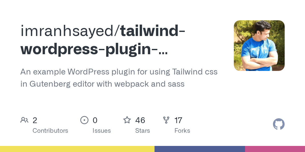 GitHub imranhsayed/tailwindwordpresspluginexample An example