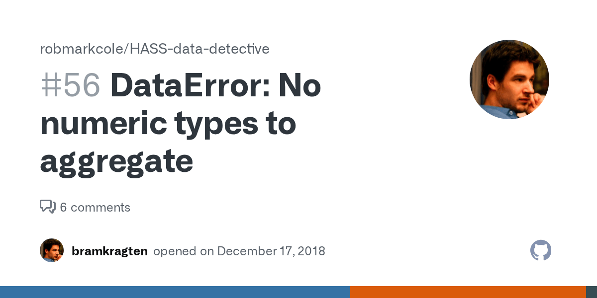 DataError No numeric types to aggregate · Issue 56 · robmarkcole/HASS