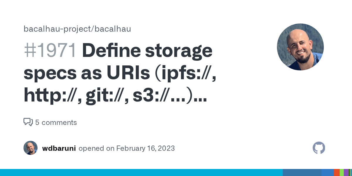 Define storage specs as URIs (ipfs//, http//, git//, s3