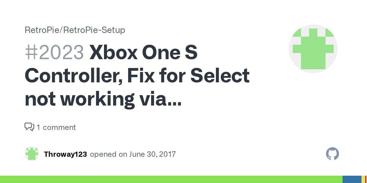 Xbox One S Controller, Fix for Select not working via Bluetooth · Issue