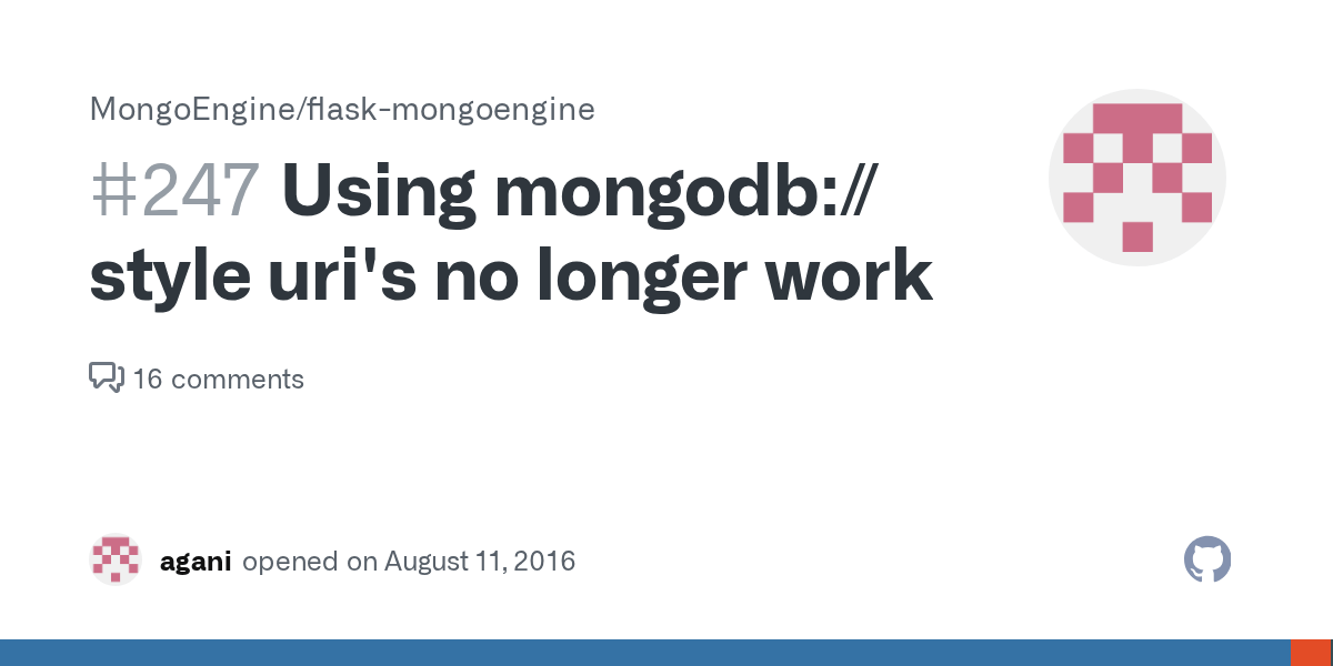 Using mongodb// style uri's no longer work · Issue 247 · MongoEngine