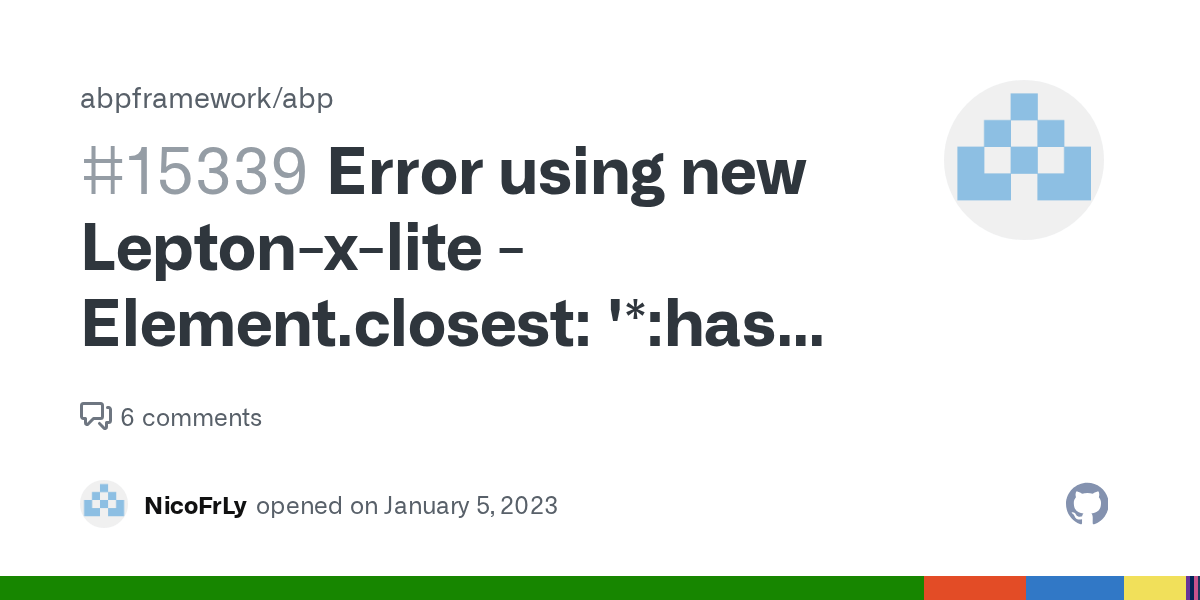 Error using new Leptonxlite Element.closest '*has(> .formcontrol