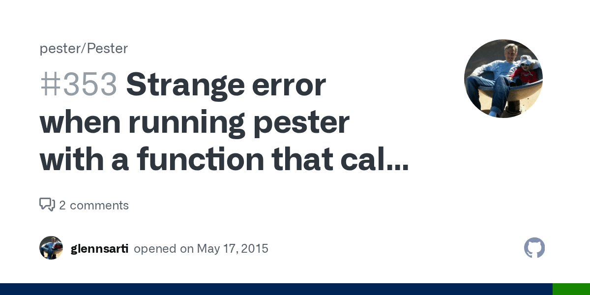 Strange error when running pester with a function that calls Start